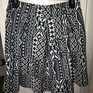 Patterned blue and white shirt